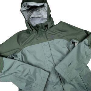 REI Co-op Rainier Jacket Women XS Green Waterproof Full-Zip Pockets Hood